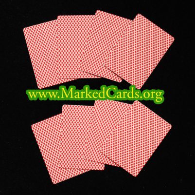 The Juice Training Pack is a system designed to help you train your eyes to see shade or juice on the back of cards that is very light. You're given 10 different cards in two sets of five (one with Dots and the other with Dashes) with varying shades of strength put on each set of cards. The instructions teach you how to use the cards to train your eyes from the very easy to the extremely difficult. If you can train your eyes to see the most difficult-to-read marks you'll be in a category very few people on earth can claim. You'll literally be able to see juice or shade on any card at the highest professional level there is. We recommend that if you are purchasing a Juice Deck you also get the training pack in the same color as the deck. In addition, if you decide to take it a step further and get the Juice Ink Kit to mark your own cards you'll be able to mark cards that no one can see. The Juice Training Pack comes in Bee Brand Cards only and is available in Red or Blue.